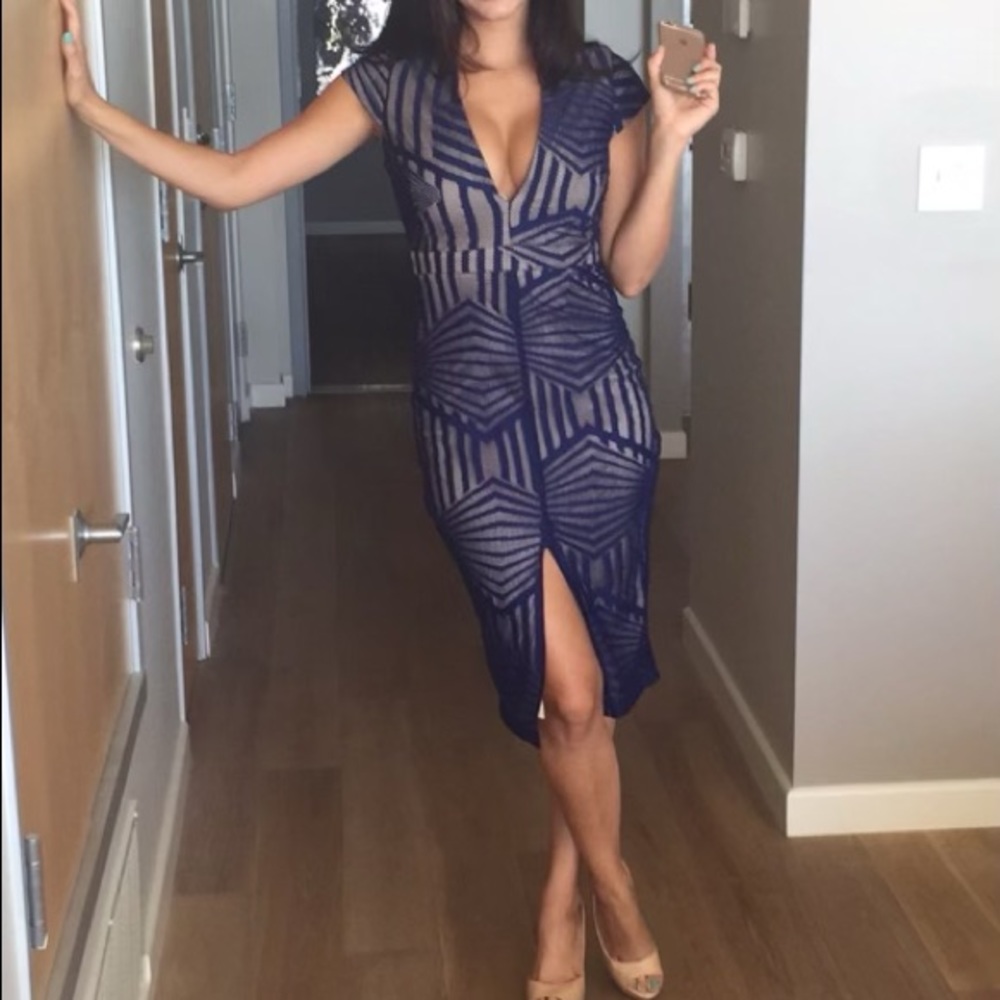 Navy V neck cocktail dress. Great condition.